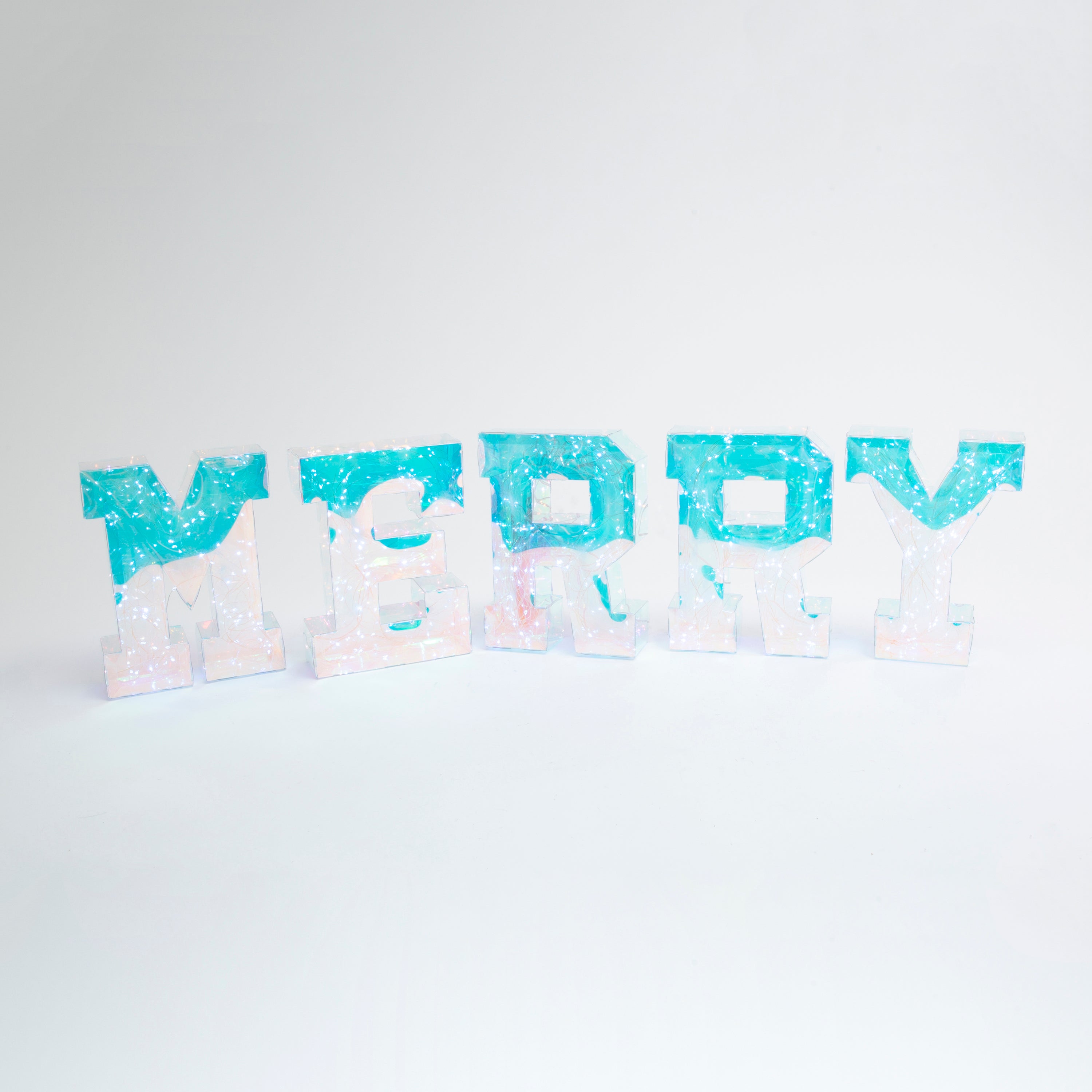 Illuminated 5 Piece 9.84 in H USB Electric Lighted Holographic Holiday